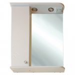 "Диона"  SMARTsant зеркало со шкафчиком и полкой, с подсветкой, левая версия, 65см 