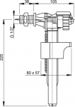 Клапан для унитаза ALKAPLAST А16 боковая подводка 1/2" - металл