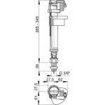 Клапан для унитаза ALKAPLAST нижняя подводка 3/8" - металл