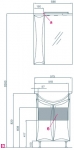 АКВАТОН "Джимми 57 М", тумба с умывальником Classic 55, 683-1, 514х820х299, белый глянец